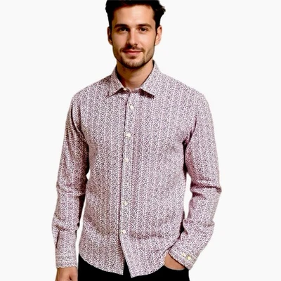 JOS. A. BANK Stretch Slim Fit Men's Button Down Shirt Sz M Long Sleeve Floral - Image 1 of 4