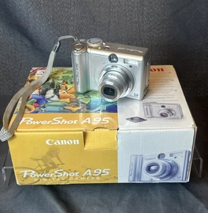 Canon Powershot A95 Digital Camera Complete W/ Discs, Box, & Accessories Tested - Picture 1 of 4