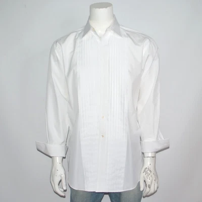 JOS A BANK Reserve Traditional Fit Tuxedo White Pleated Dress Shirt 16.5 - 32 - Image 1 of 3