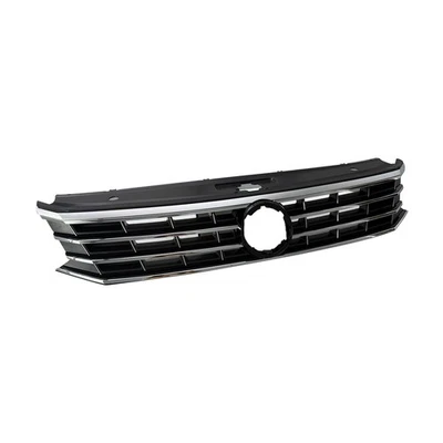 New For 2016-2019 VW Volkswagen Passat Front Black w/Chrome Trim Upper Grille Foto 1 de 4