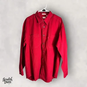 Levis Vintage 2003 Mens Red Shirt Large Long Sleeve Button Up Casual Formal V07  - Picture 1 of 6