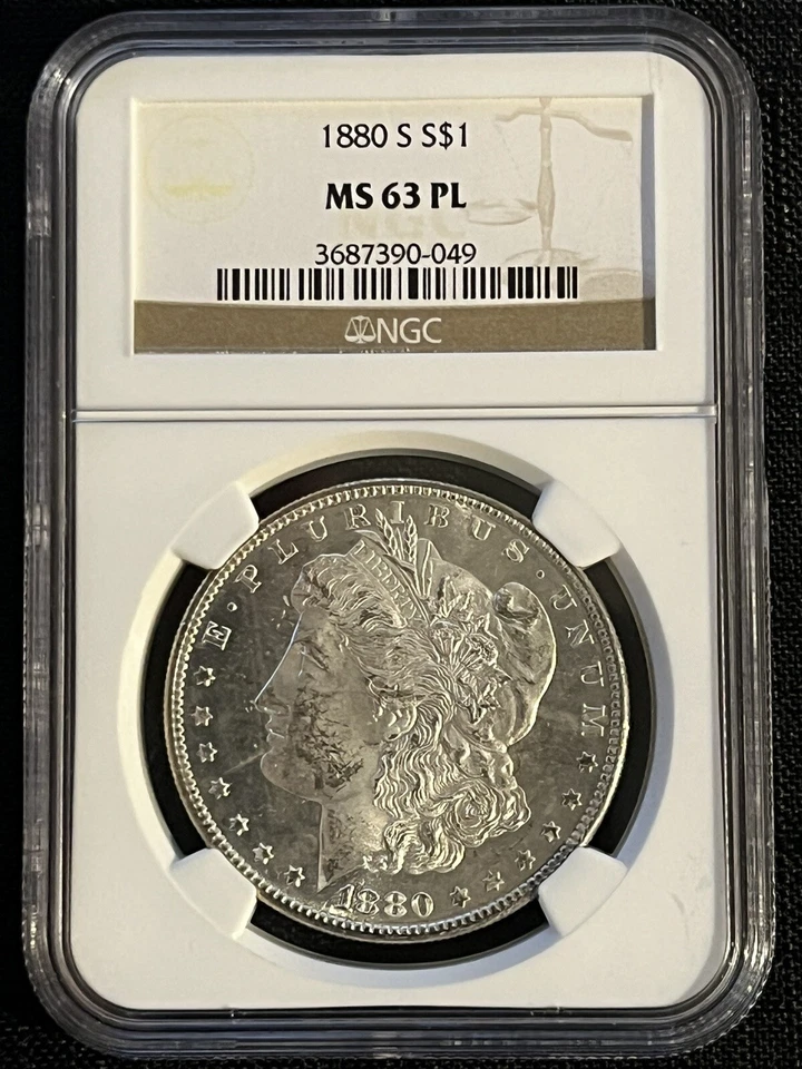 1880-S MS63 PL NGC MORGAN SILVER DOLLAR NICE AND FLASHY’ 3687390-049 - Image 1 of 4