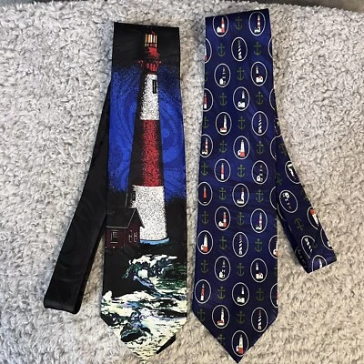 Juego de 2 corbatas náuticas cuello faro Roberto Cellini Foto 1 de 4