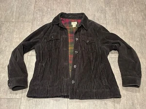 L.L. Bean Shirt Jacke Shacket Schwarz Cord Flanell gefüttert Damen Größe XL 90er Jahre - Bild 1 von 8