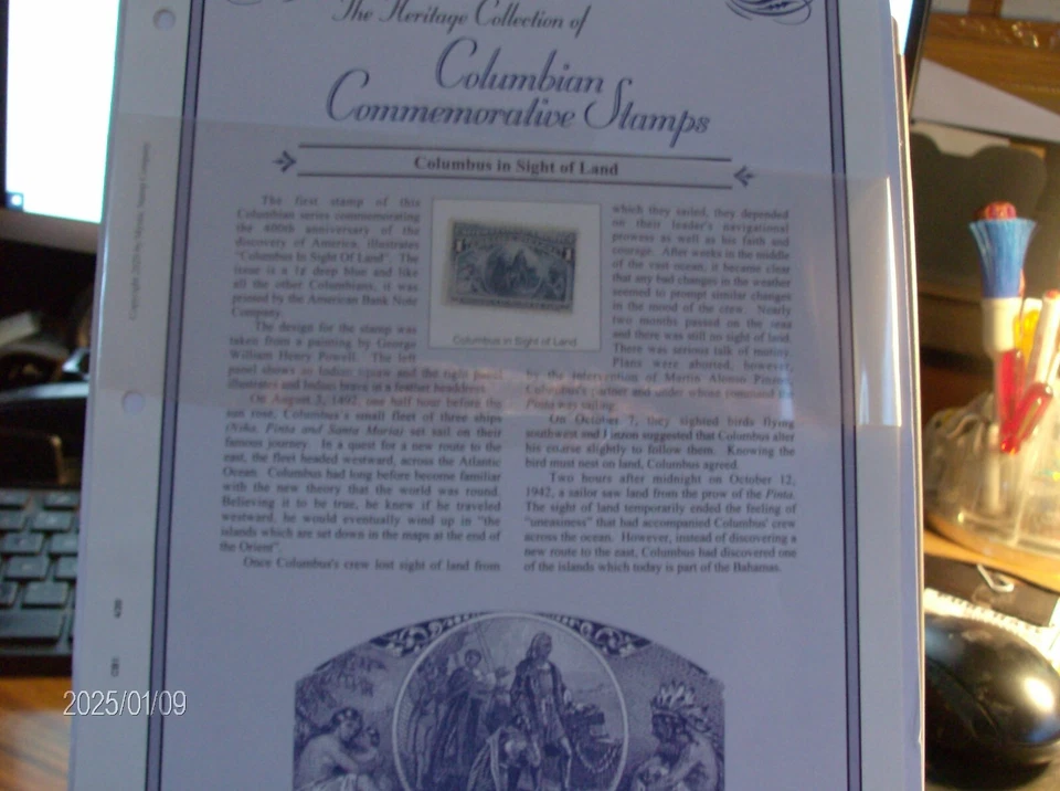 The Heritage Collection of Columbus in sight of land-1893 1c #230 VF mint - Image 1 of 1