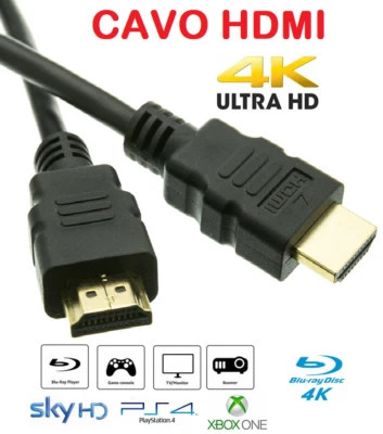 Cavo HDMI 4K 2K Ultra HD da 0,5 a 20 metri High speed TV Monitor Audio Video - Immagine 1 di 4