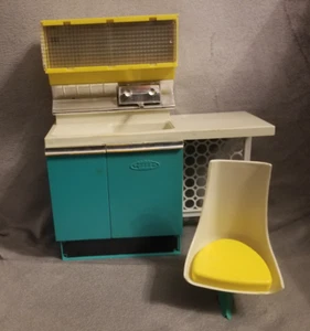 Mueble de muñeca modernista Topper silla fregadero de cocina vintage años 60 MCM - Imagen 1 de 9