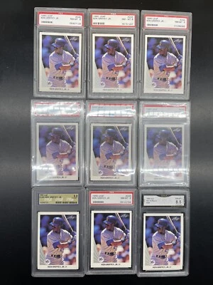 9-Card Lot. 7 PSA-1 GMA-1 USA 8's. Ken Griffey Jr. 1990 Leaf #245. 3-Different - Imagem 1 de 2