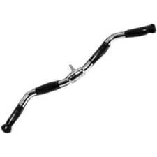 Deluxe 28" Curl Bar Cable Attachment with Rubber Handgrips
