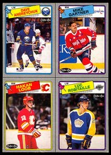 1988 OPC Luc Robitaille Andreychuk Mike Gartner NM BOX BOTTOM 4 CARD UNCUT PANEL