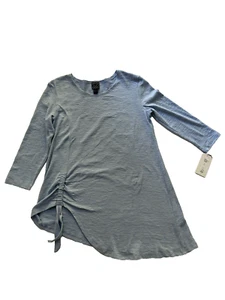 Top túnica para mujer Clara Sun Woo azul claro, mangas 3/4, talla pequeña/mediana nueva con etiquetas - Imagen 1 de 2
