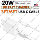 For iPhone 14 13 12 11 8 20W Fast Charging Charger USB-C Adapter Cable Data Sync