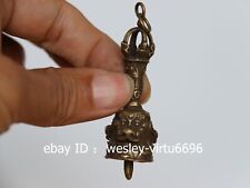 China Old Copper Bronze Handmade Ghanta Bell Ling Necklace Amulet Pendant HJ021
