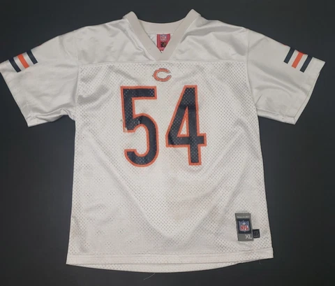 Brian Urlacher Chicago Bears NFL Players Jersey Youth XL (18-20) White #54 Cover