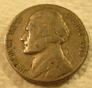 1953 D Denver Jefferson Nickel - Circulated - G Good to VF Very Fine - Picture 1 of 3