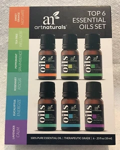 Top 6 Essential Oils Set, 6 Piece Set, .33 fl oz (10 ml) Each - Picture 1 of 2