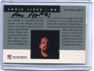 1992 Classic Pro Line - LOUIS LIPPS - Certified Autograph - PITTSBURGH STEELERS - Picture 1 of 1