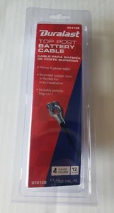 DURALAST TOP POST BATTERY CABLE DT412B HEAVY 4 GAUGE, 12 INCHES - Picture 1 of 3