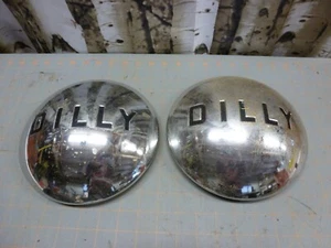 *Pitted & Rusty* VTG Pair of 8" Dilly Boat Trailer Hubcap Wheel Cover Dog Dish - Picture 1 of 4