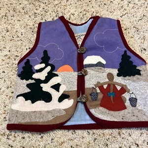 Children’s Quilted Russian Wool Vest Size 92 (24 Months-2t) Artisan Made - Picture 1 of 10