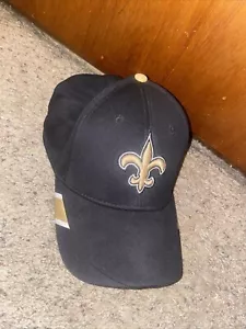New Orleans Saints NFL Reebok Fitted Hat Black Gold Embroidery L/XL - Picture 1 of 5