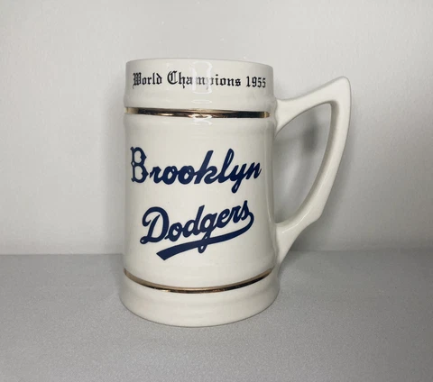 Brooklyn LA Dodgers 1955 1st World Series Championship Beer Stein Cup Mug Cover