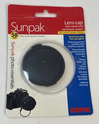 58 mm Lens Cap Sunpak For Canon DSLR SP-LC-58-MW - Image 1 of 4
