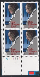 US #2211 22¢ Duke Ellington LL Plate Block 1986 MNH - Picture 1 of 1