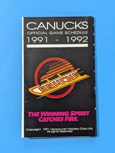 Vancouver Canucks 1991-92  Official Hockey Team Pocket Schedul - Bild 1 von 3