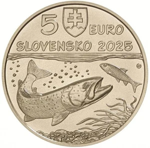 ESLOVAQUIA 5 euro 2025  Salmón del Danubio - HUCHO HUCHO - Picture 1 of 2