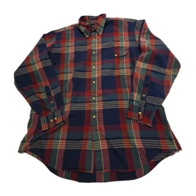 Roundtree & Yorke Shirt Men's XL Plaid Button Up Long Sleeve Top, Good Condition - Image 1 of 4
