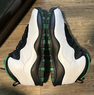 DS Air Jordan 10 Retro Seattle Talla 10 Blanco Negro Corte Verde Sonics  Foto 1 de 4