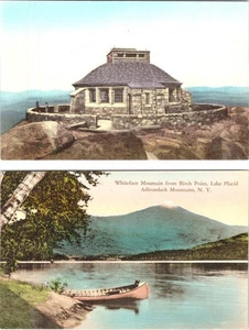 2~HANDCOLORED Postcards NY New York SUMMIT HOUSE~WHITEFACE MOUNTAIN~LAKE PLACID - Picture 1 of 5