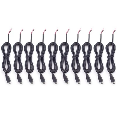 10pcs 1M/3.3ft Micro USB Male Plug Cable 2 wires Power Pigtail Cable Cord DIY - Image 1 of 4