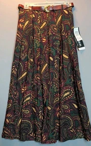 Sag Harbor Maxirock Damen lila grün Paisley Gummibund 100% Rayon Größe M - Bild 1 von 5