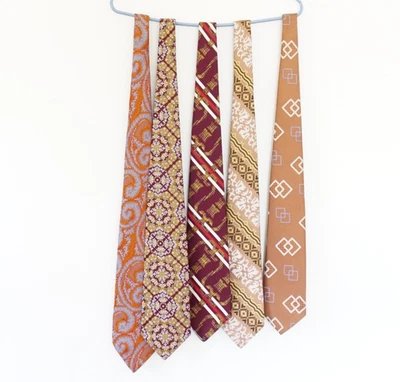 Lote de 5 corbatas anchas discoteca vintage años 70 Foto 1 de 4