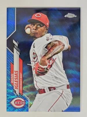 2020 Topps Chrome Blue Wave Refractor 42/75 Raisel Iglesias #175 - Image 1 of 2