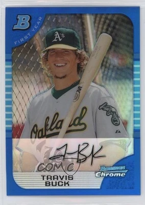 Bowman Draft 2005 cromo refractor azul/150 Travis Buck #BDP39 novato radiocontrol Foto 1 de 2