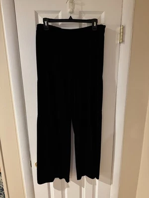 Мягкое окружение Veletta бархата брюки женщин M черный широкие ноги эластичной - Изображение 1 из 4