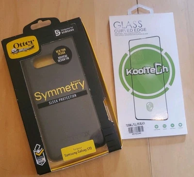 OtterBox Symmetry 黑色薄保护壳 三星 Galaxy S10 和 KoolTech 屏幕玻璃1@ — 第 1/4 张图片