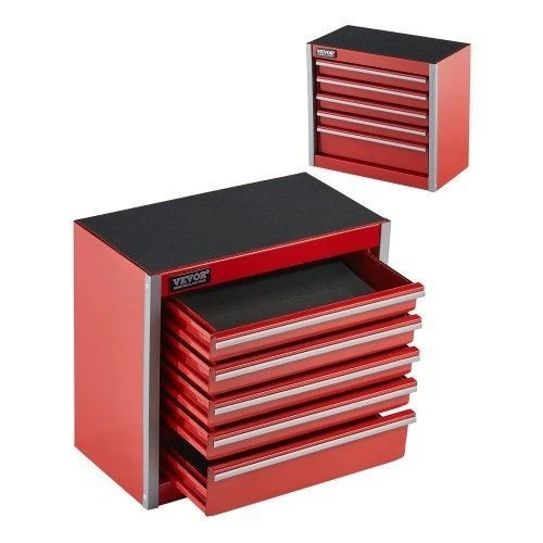 VEVOR Metal Tool Box 8.6inch Portable Metal Tool Box with 5 Drawers Small Tool