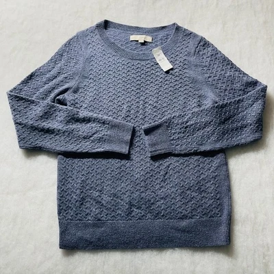 Nuevo con etiquetas Suéter Pullover Brillante Cuello Redondo Azul Ann Taylor Loft Para Mujer Talla Grande Foto 1 de 4