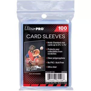 Ultra Pro 100 Standard Soft Sleeves for Trading Card  Pokemon, MTG 100 Per Pack - Picture 1 of 2