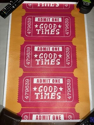 Good Times Admit One Ticket ✅ Fun Party Poster Canvas Wall Art ✅ 24 X 16.5 Inch - Image 1 of 3