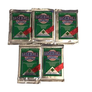 Vintage Upper Deck Baseball Cards 1990 Edition Sealed 5 Packs Sammy Sosa Error - Picture 1 of 4