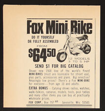 Fox Mini Bike Kit or Assembled Vintage Print Ad January 1968