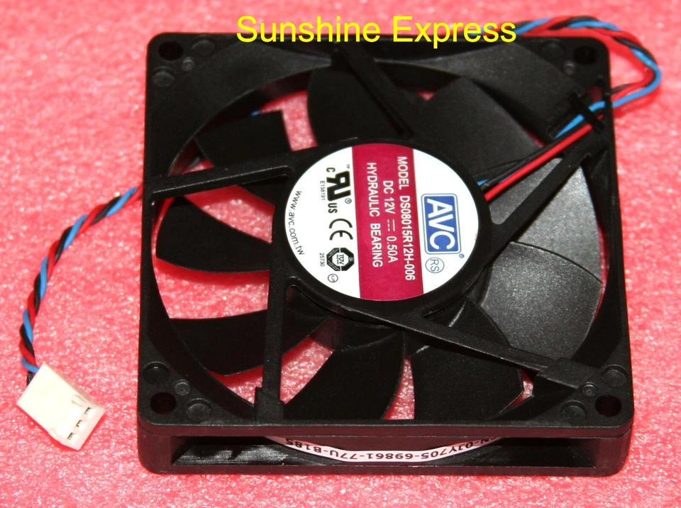 New AVC Cooling Case Fan DS08015R12H-006 w/ 3-Pin Connector 80x80x15mm - Image 1 of 1