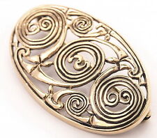 ovale Gewandspange Bronze für Kelten Peplos Gewand Fibel Ovalfibel Triskele 