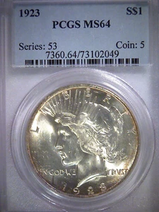 1923-P DOLLARO ARGENTO PACE, PCGS MS 64 - Foto 1 di 4
