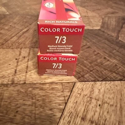 Wella Color Touch Color de Cabello Permanente 7/3 Medio Rubio/Dorado Lote de 2 Tubos NUEVO Foto 1 de 3